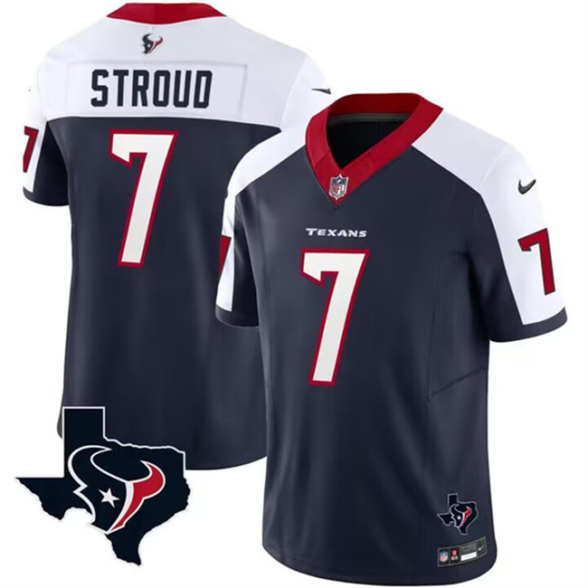 Men's Houston Texans #7 C.J. Stroud White/Navy 2023 F.U.S.E. Vapor Untouchable Limited Stitched Football Jersey